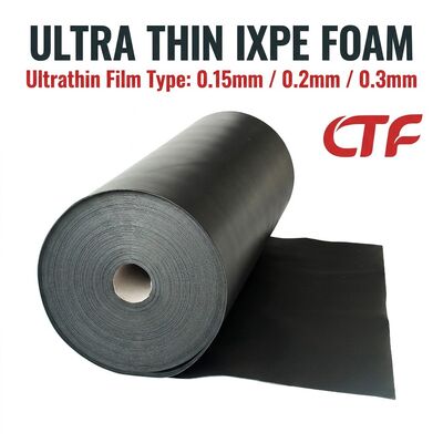 Materiale isolante impermeabile con supporto in gomma sottile in rotolo di schiuma IXPE da 0,15 mm 0,2 mm 0,3 mm per nastri e applicazioni elettroniche