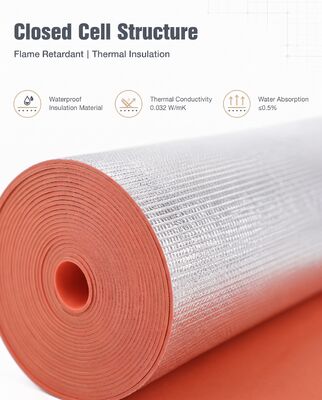 Flame Retardant Aluminum Foil Laminated XLPE Foam Insulation Roll Heat Barrier Sheet for Hotel Commercial Building HVAC Duct System