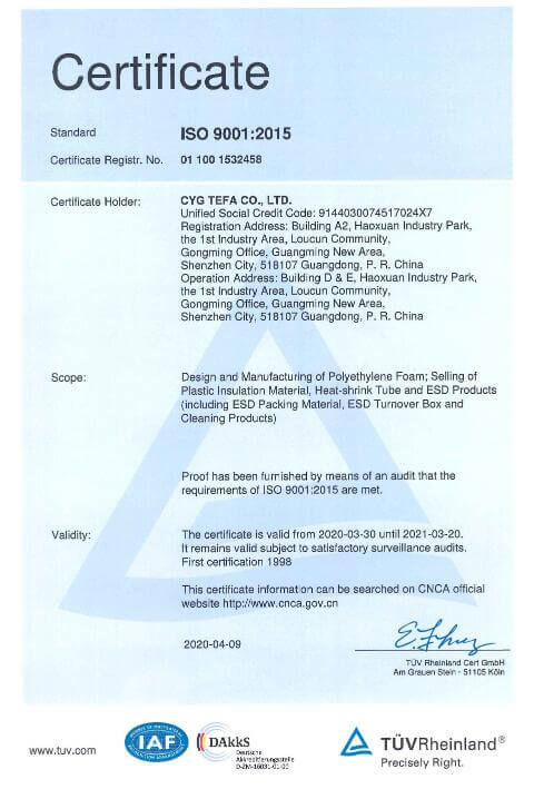 Polyolefin Foam a cellule chiuse. 25