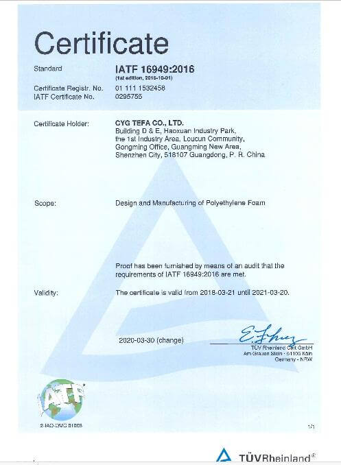 Polyolefin Foam a cellule chiuse. 26